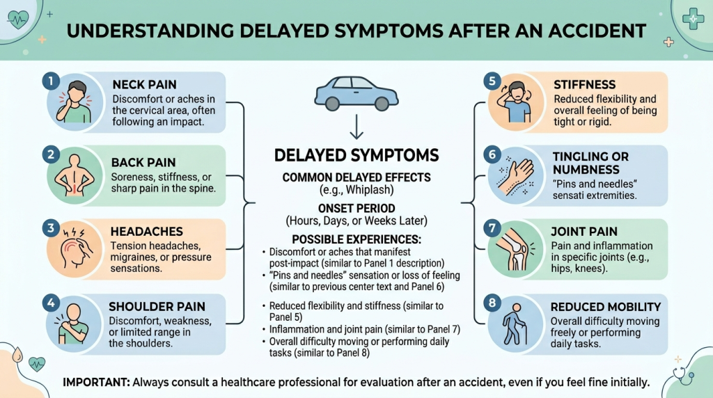 Delayed symptoms after a vehicle accident in Dallas