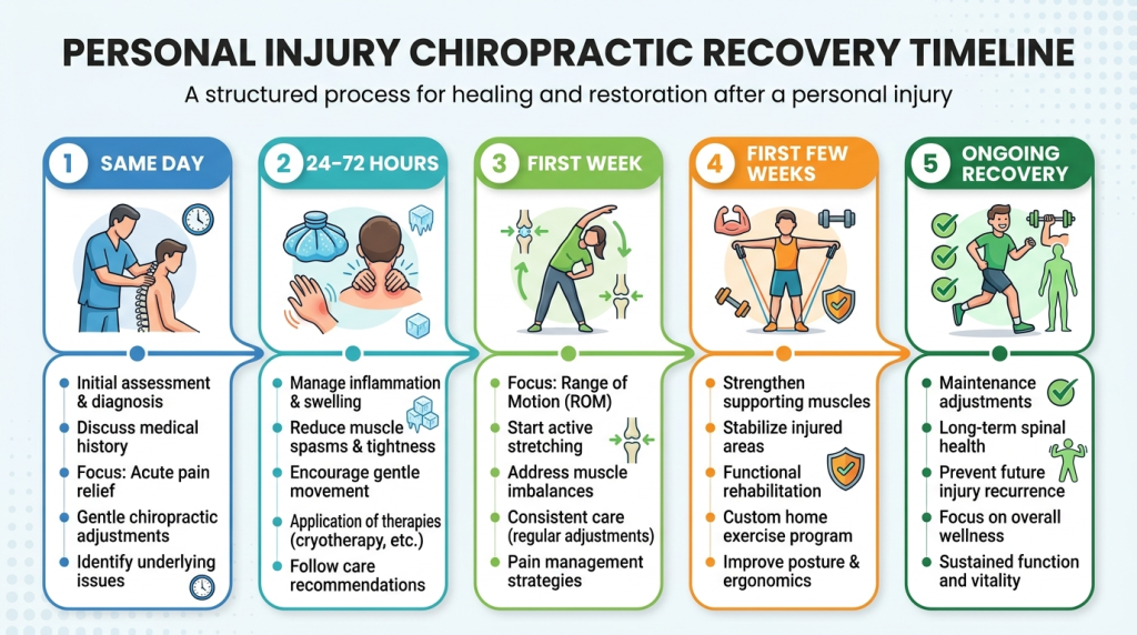 Vehicle-related injury timeline after a Dallas accident