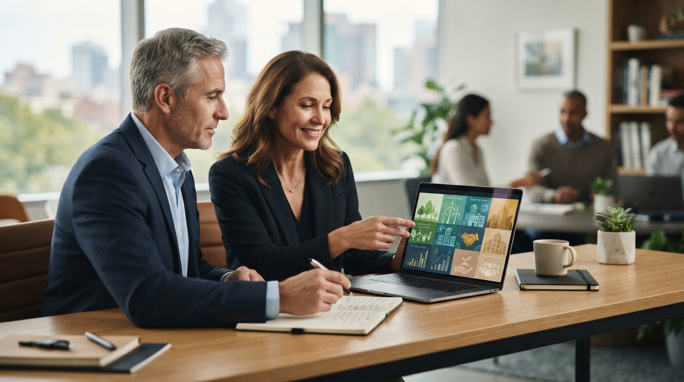 Investor aligning a diversified portfolio with personal values