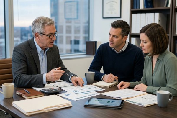 Individual reviewing a proactive year-round tax plan with a professional
